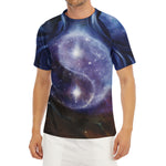 Woman Space Yin Yang Painting Print Men's Short Sleeve Rash Guard