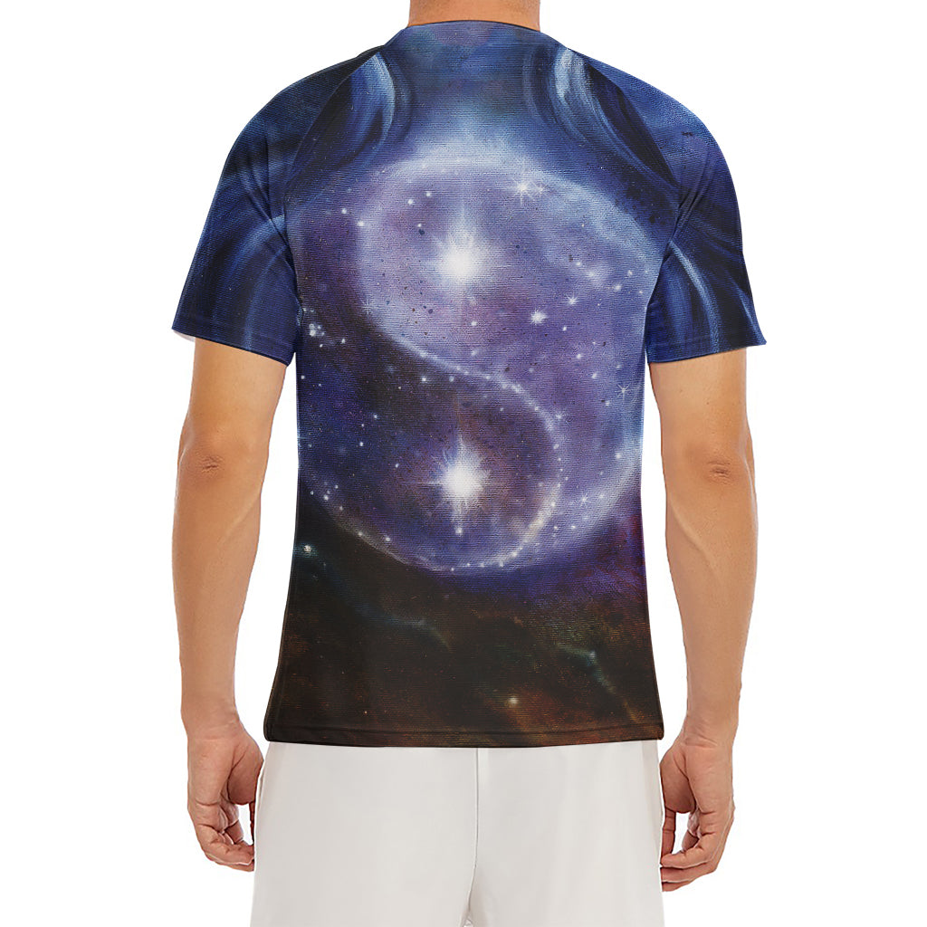 Woman Space Yin Yang Painting Print Men's Short Sleeve Rash Guard