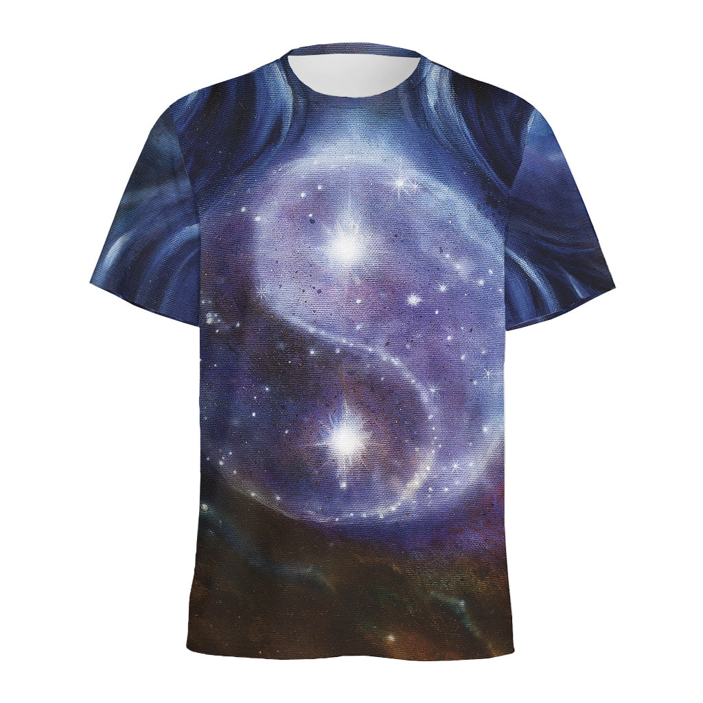 Woman Space Yin Yang Painting Print Men's Sports T-Shirt
