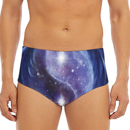 Woman Space Yin Yang Painting Print Men's Triangle Swim Briefs
