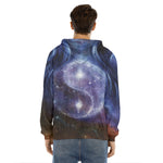 Woman Space Yin Yang Painting Print Men's Velvet Pullover Hoodie