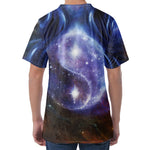 Woman Space Yin Yang Painting Print Men's Velvet T-Shirt