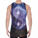 Woman Space Yin Yang Painting Print Men's Velvet Tank Top