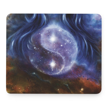 Woman Space Yin Yang Painting Print Mouse Pad