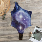 Woman Space Yin Yang Painting Print One Shoulder Bodysuit