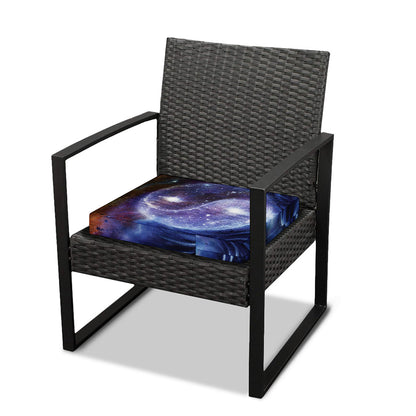 Woman Space Yin Yang Painting Print Outdoor Seat Cushion Cover