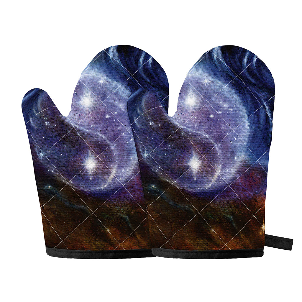 Woman Space Yin Yang Painting Print Oven Mitts