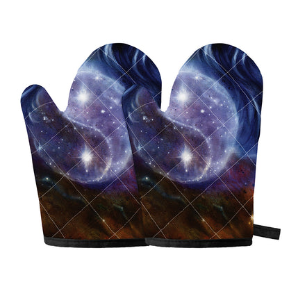 Woman Space Yin Yang Painting Print Oven Mitts