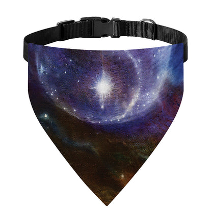 Woman Space Yin Yang Painting Print Over The Collar Dog Bandana