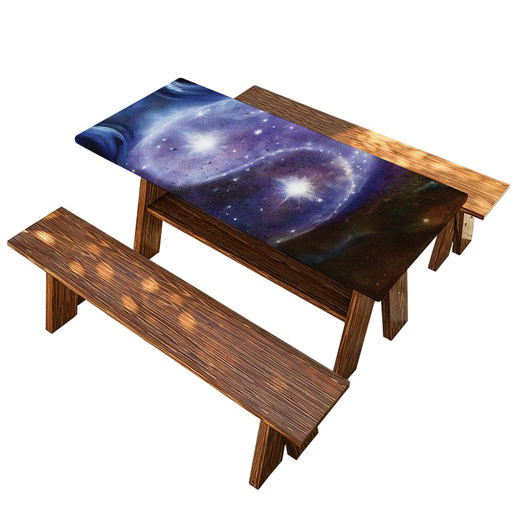 Woman Space Yin Yang Painting Print Picnic Table Cover