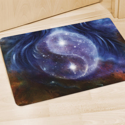 Woman Space Yin Yang Painting Print Polyester Doormat
