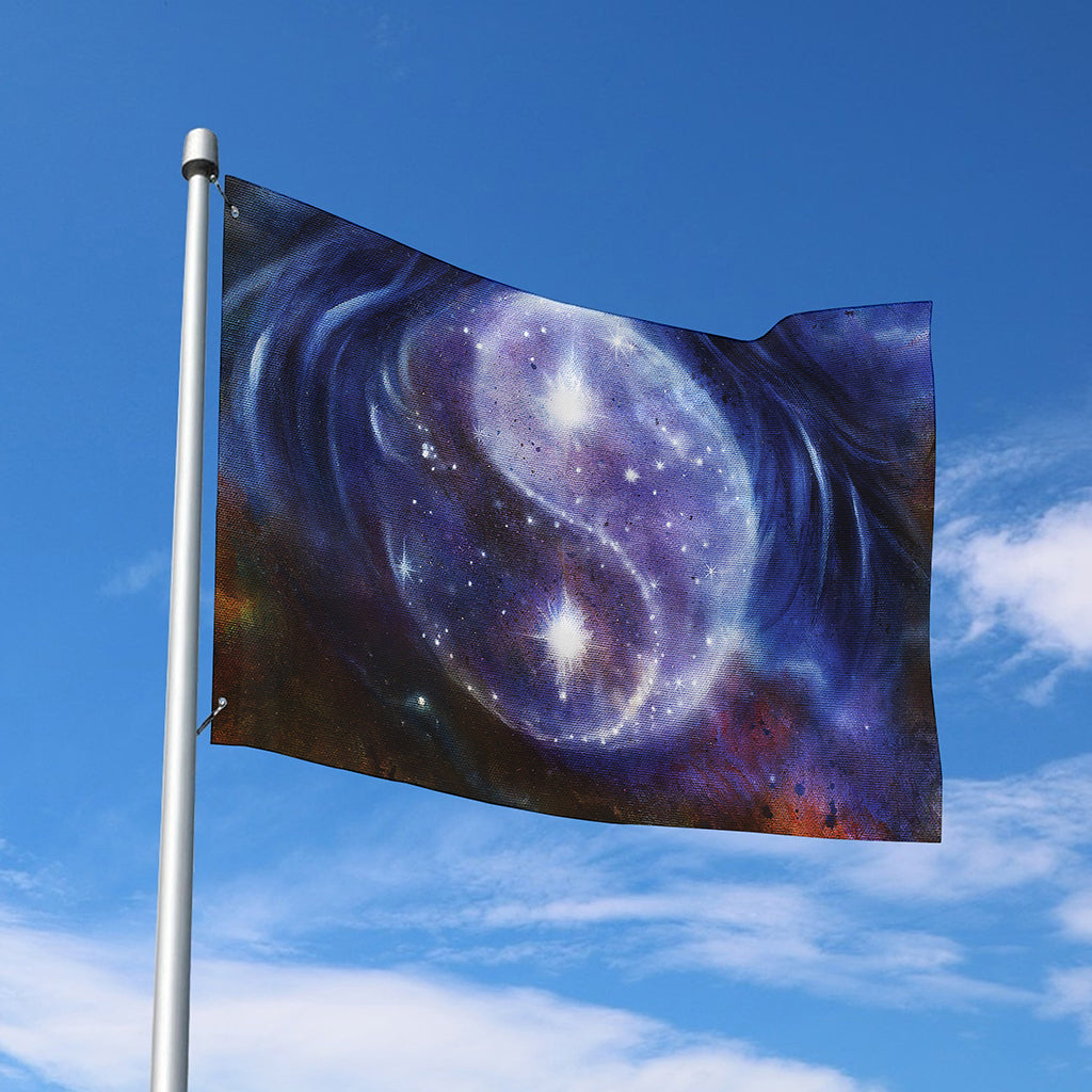 Woman Space Yin Yang Painting Print Polyester Flag