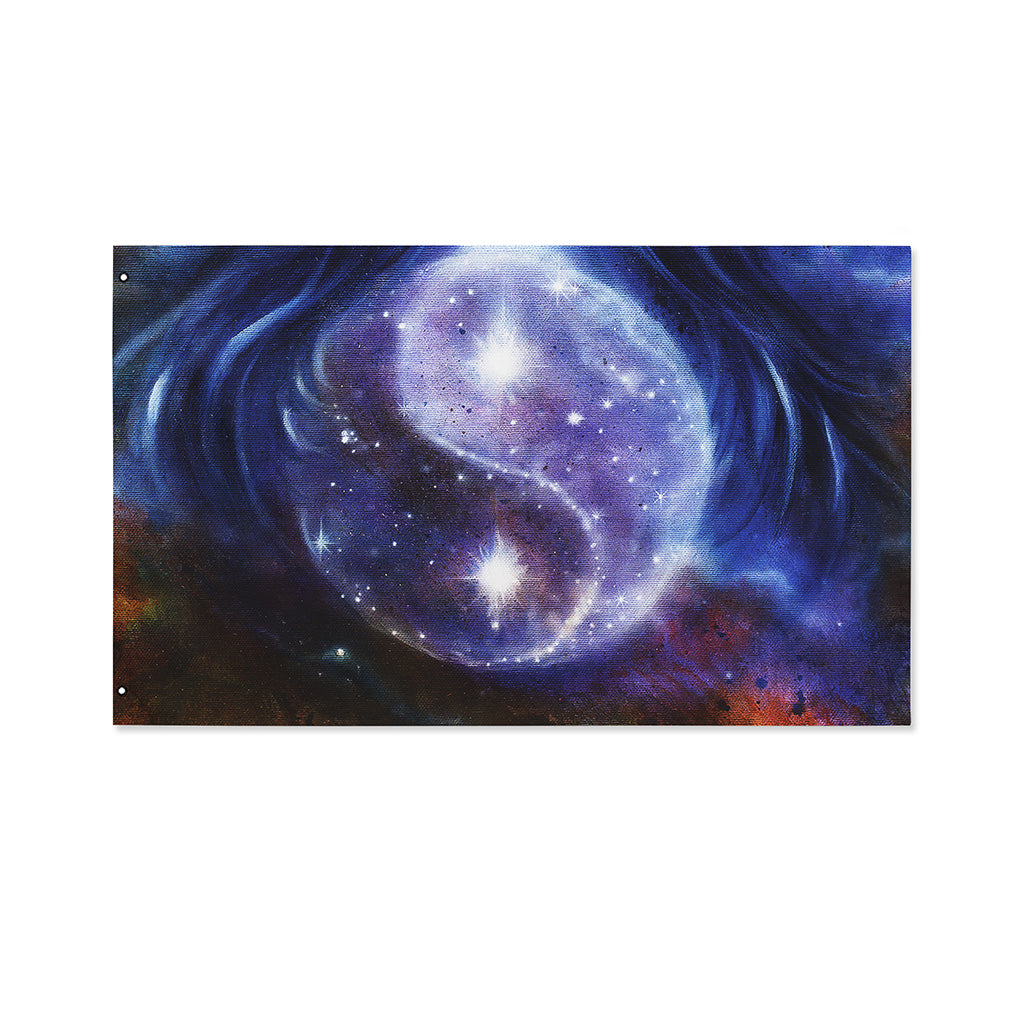 Woman Space Yin Yang Painting Print Polyester Flag
