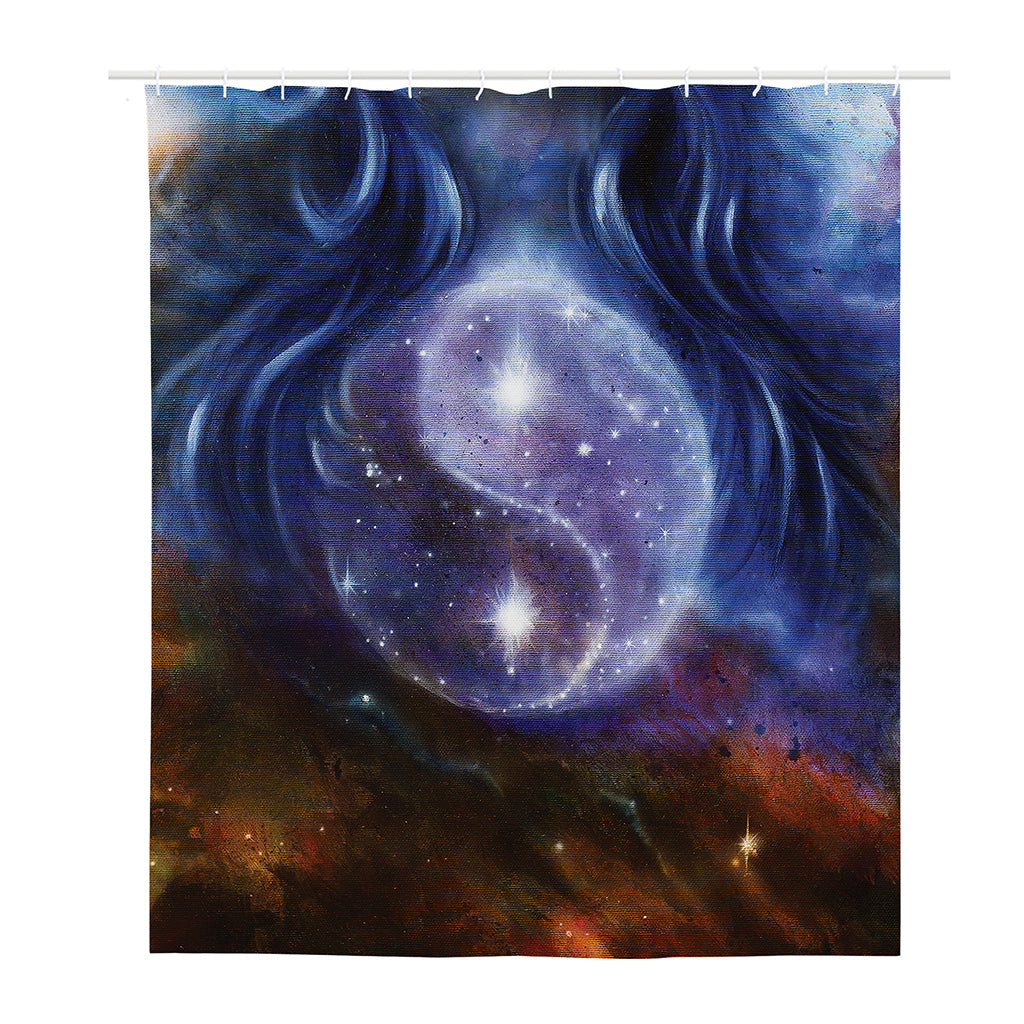 Woman Space Yin Yang Painting Print Polyester Shower Curtain