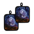 Woman Space Yin Yang Painting Print Pot Holders