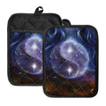 Woman Space Yin Yang Painting Print Pot Holders With Pocket