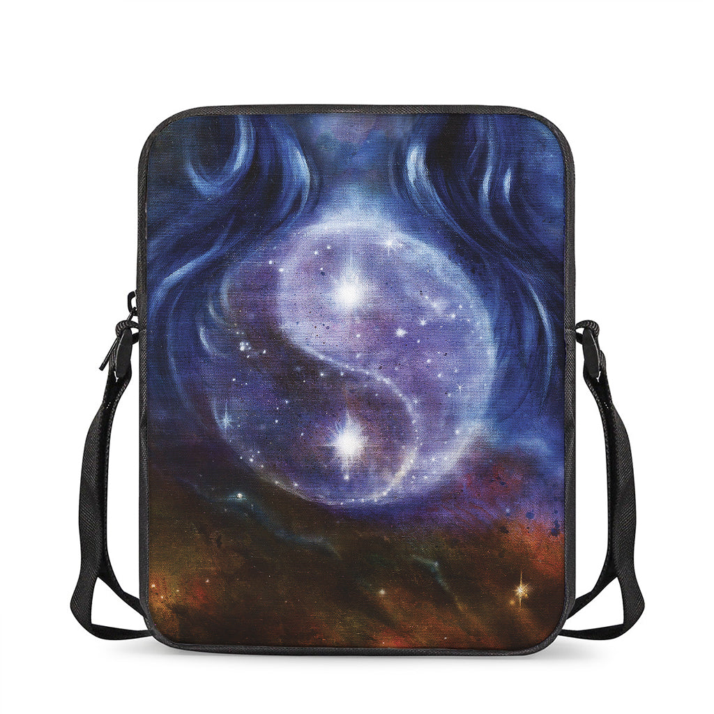 Woman Space Yin Yang Painting Print Rectangular Crossbody Bag