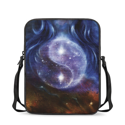 Woman Space Yin Yang Painting Print Rectangular Crossbody Bag