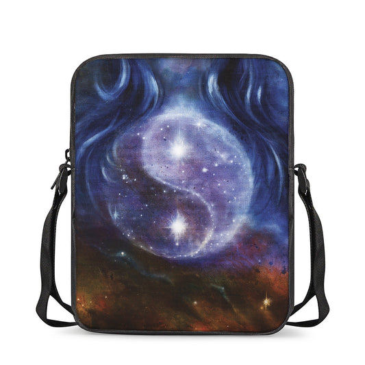 Woman Space Yin Yang Painting Print Rectangular Crossbody Bag