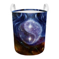 Woman Space Yin Yang Painting Print Round Laundry Basket