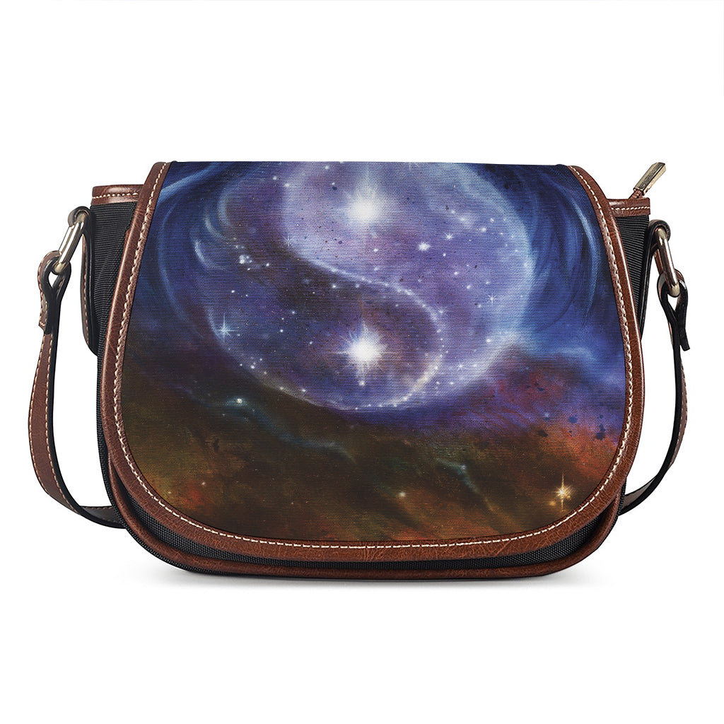 Woman Space Yin Yang Painting Print Saddle Bag