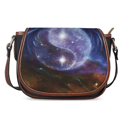 Woman Space Yin Yang Painting Print Saddle Bag