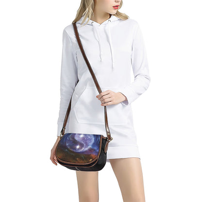 Woman Space Yin Yang Painting Print Saddle Bag