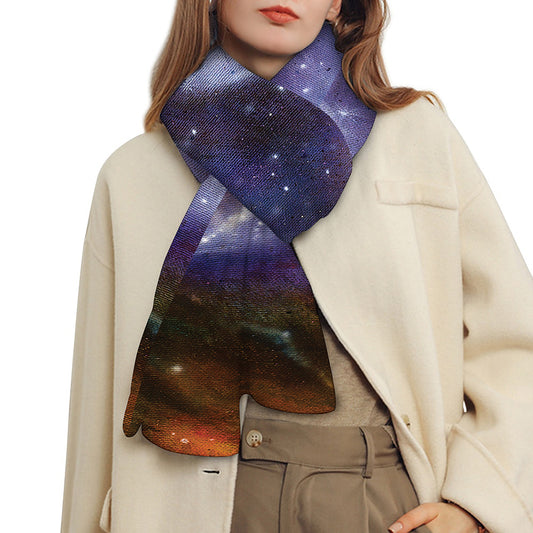 Woman Space Yin Yang Painting Print Scarf