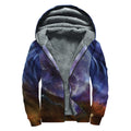 Woman Space Yin Yang Painting Print Sherpa Lined Zip Up Hoodie