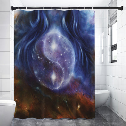 Woman Space Yin Yang Painting Print Shower Curtain