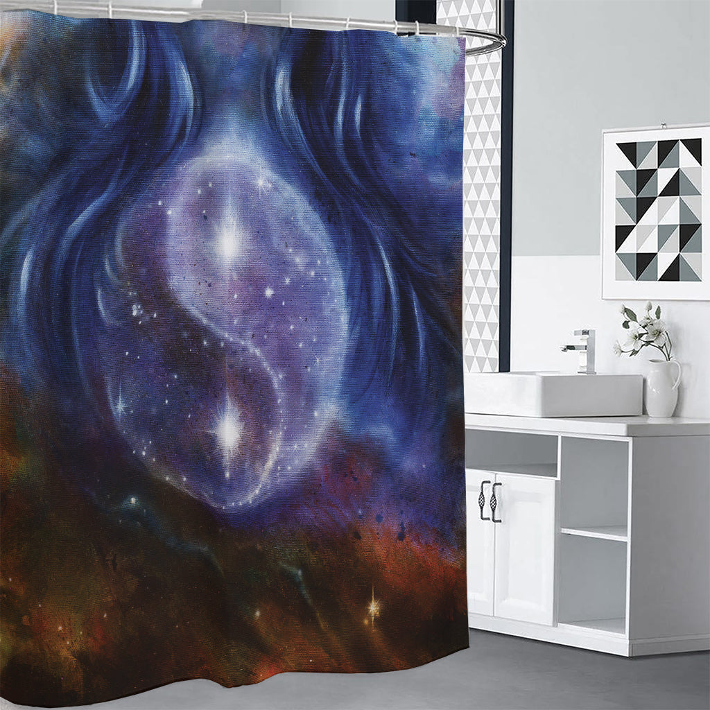 Woman Space Yin Yang Painting Print Shower Curtain