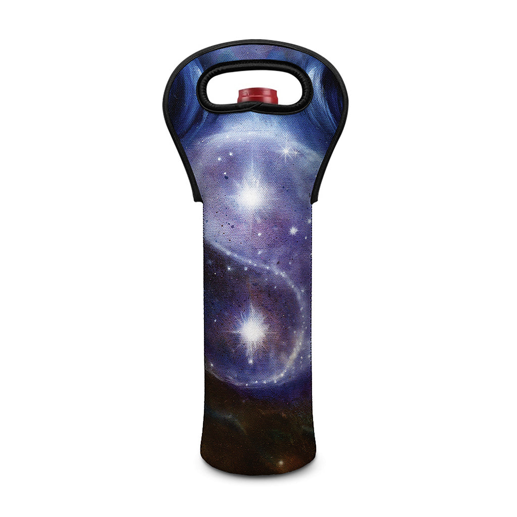Woman Space Yin Yang Painting Print Single Neoprene Wine Tote