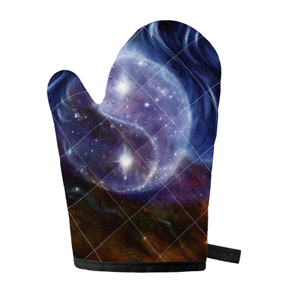 Woman Space Yin Yang Painting Print Single Oven Mitt