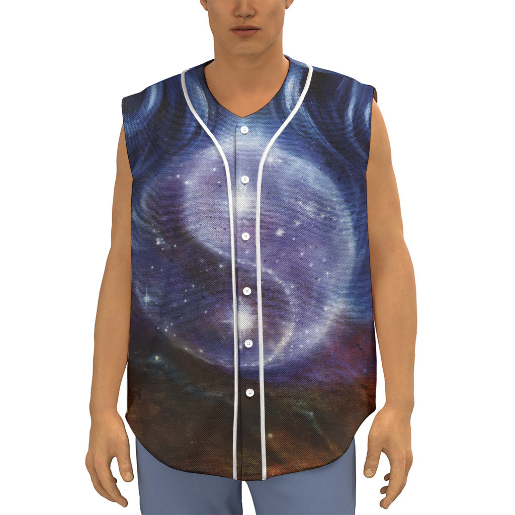 Woman Space Yin Yang Painting Print Sleeveless Baseball Jersey