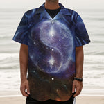 Woman Space Yin Yang Painting Print Textured Short Sleeve Shirt