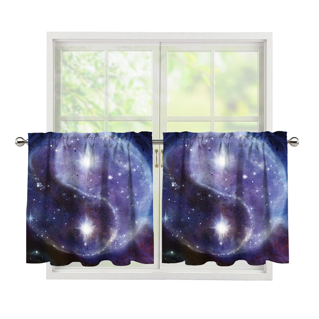 Woman Space Yin Yang Painting Print Tier Curtains