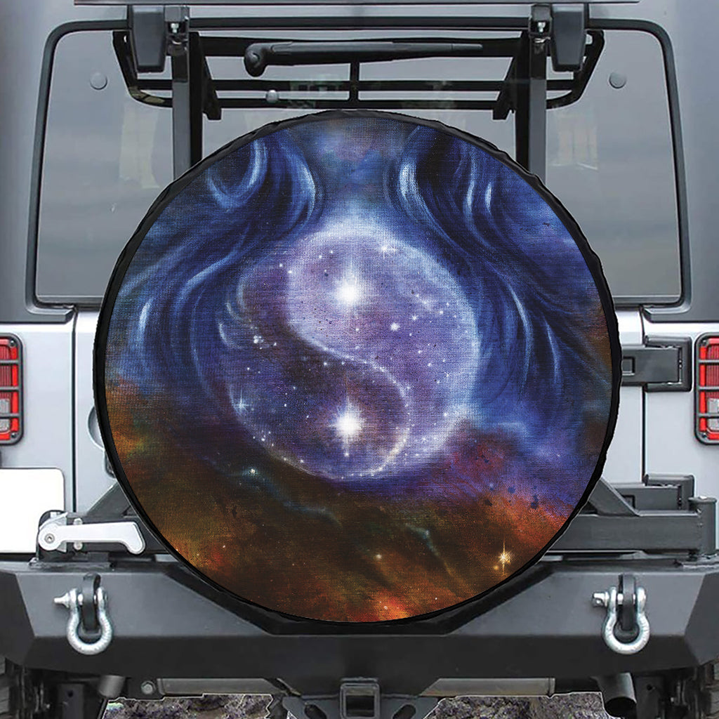 Woman Space Yin Yang Painting Print Tire Cover