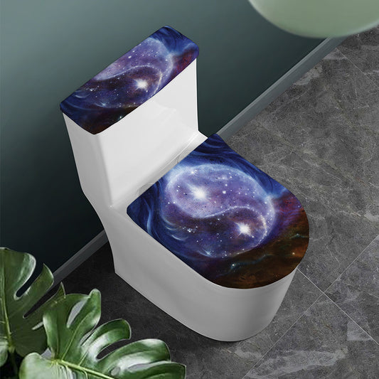 Woman Space Yin Yang Painting Print Toilet Lid And Tank Cover Set