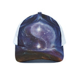 Woman Space Yin Yang Painting Print White Mesh Trucker Cap