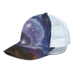 Woman Space Yin Yang Painting Print White Mesh Trucker Cap