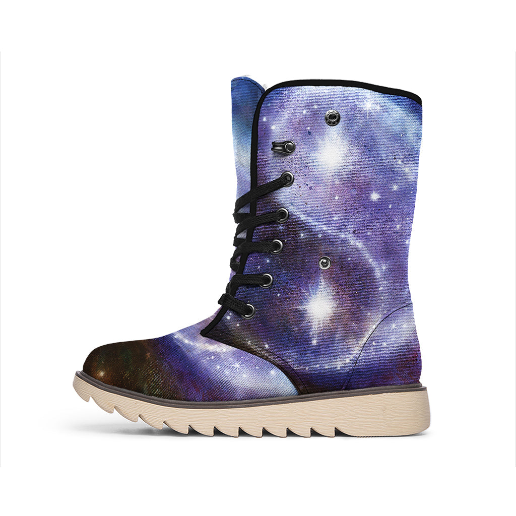 Woman Space Yin Yang Painting Print Winter Boots