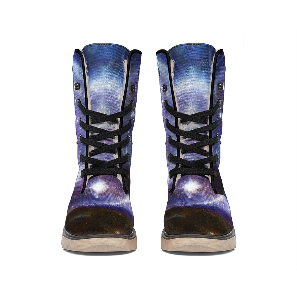 Woman Space Yin Yang Painting Print Winter Boots