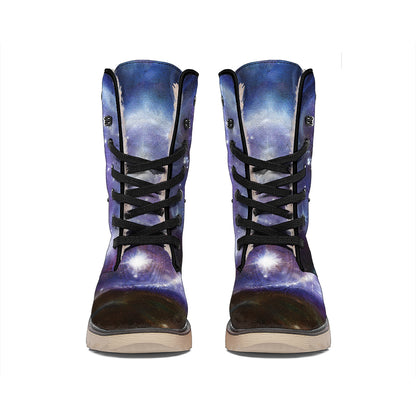 Woman Space Yin Yang Painting Print Winter Boots