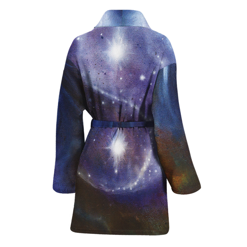 Woman Space Yin Yang Painting Print Women's Bathrobe