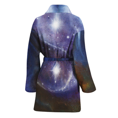 Woman Space Yin Yang Painting Print Women's Bathrobe