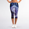 Woman Space Yin Yang Painting Print Women's Capri Leggings