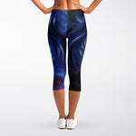 Woman Space Yin Yang Painting Print Women's Capri Leggings