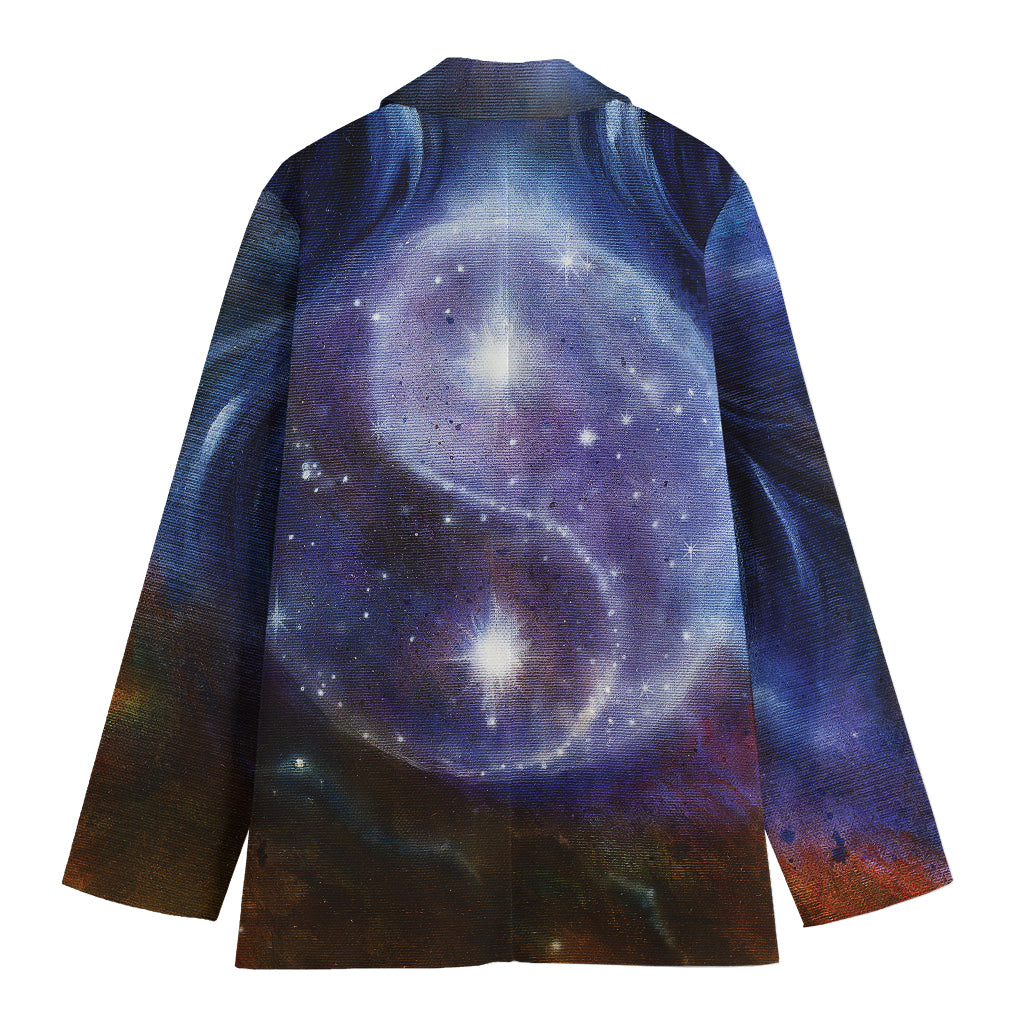 Woman Space Yin Yang Painting Print Women's Cotton Blazer
