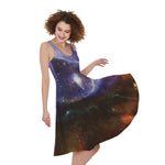 Woman Space Yin Yang Painting Print Women's Sleeveless Dress