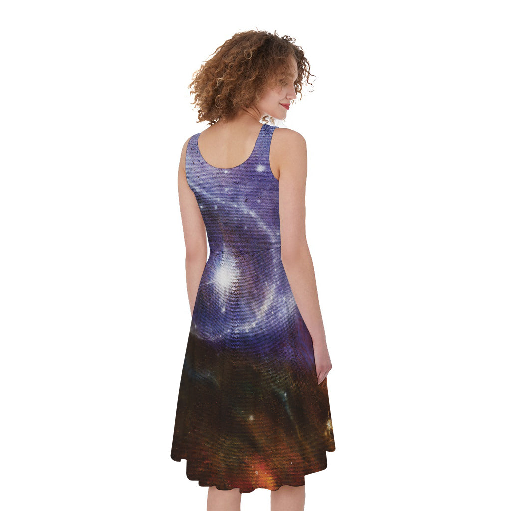 Woman Space Yin Yang Painting Print Women's Sleeveless Dress